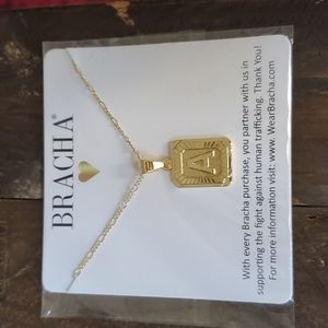 New NWT Bracha Initial Necklace Gold A